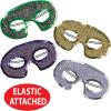 Beistle Feathered Mask with Stick(Sequin-lame Half Masks)