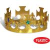 Beistle Plastic Jeweled King’s Crowns – 6-Count Gold Adjustable Costume Headpieces with Gems for Medieval Birthday Parties, Stage Plays, Photo Booths, Mardi Gras and Royal Celebrations