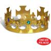Beistle Plastic Jeweled King’s Crowns – 6-Count Gold Adjustable Costume Headpieces with Gems for Medieval Birthday Parties, Stage Plays, Photo Booths, Mardi Gras and Royal Celebrations