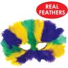 Mardi Gras Fanci-Feather Masks (golden-yellow, green, purple; asstd designs) Party Accessory (1 count) (1/Pkg)