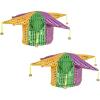 Beistle 3 Piece Plush Fabric Glitz ‘N Gleam Jester Hats For New Orleans Party Supplies And Mardi Gras Costume Accessories(Glitz ‘N Gleam Jester Hats (2-pack))