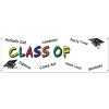 Beistle 4 Piece Plastic Graduation Banners Indoor/Outdoor Congrats Grad Decorations(Class Of “Year” Sign Banner)