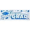 Beistle 4 Piece Plastic Graduation Banners Indoor/Outdoor Congrats Grad Decorations(Congrats Grad Sign Banner – (Blue & White))