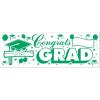Beistle 4 Piece Plastic Graduation Banners Indoor/Outdoor Congrats Grad Decorations(Congrats Grad Sign Banner – (Green & White))
