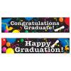 Beistle 4 Piece Plastic Graduation Banners Indoor/Outdoor Congrats Grad Decorations(Graduation Banners – (2 Pack))