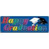 Beistle 4 Piece Plastic Graduation Banners Indoor/Outdoor Congrats Grad Decorations(Happy Graduation Sign Banner)