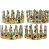 Beistle 72 Piece Printed Paper Medieval Theme Jeweled King Queen Crowns Mardi Gras Dress Up Costume Accessories