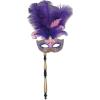 Beistle Feathered Mask with Stick(Costume Mask W/Stick (1-pack) – a)