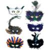 Beistle Feathered Mask with Stick(Majestic Masks)