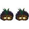 Beistle Feathered Mask with Stick(Mardi Gras Mask – a)
