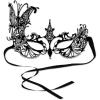 Beistle Feathered Mask with Stick(Metal Filigree Masquerade Mask – a)