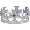 Beistle Silver Jeweled King’s Crowns – 12 Adjustable Plastic Royal Headwear Tiaras with Jewel Accents, Medieval Fantasy Costume Accessories for Knight Theme Parties and Mardi Gras Events, Adult Size