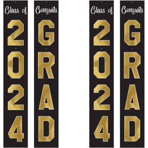 Beistle 4 Piece Jointed Graduation Decorations Cutouts, 6’ – Class of 2024 & Congrats Grad