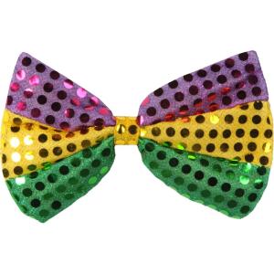 Beistle 60067 2 Piece Beaded Mardi Gras Ties, 13″, Green/Gold/Purple(Glitz ‘N Gleam Bow Tie)
