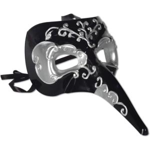 Beistle Feathered Mask with Stick(Long Nose Mask (1-pack))