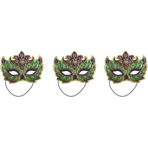 Beistle Feathered Mask with Stick(Mardi Gras Costume Mask)