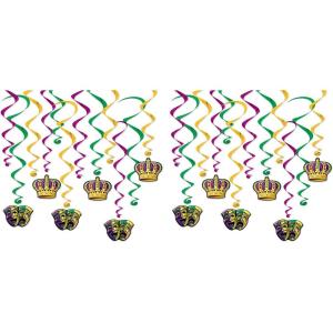 Beistle Mardi Gras Whirls(Mardi Gras Whirls (24-Pack))