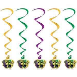 Beistle Mardi Gras Whirls(Mardi Gras Whirls (5-pack))