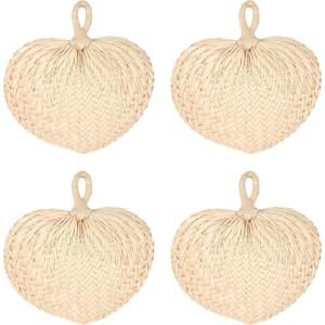 Beistle 4 Piece Raffia Fans, Natural