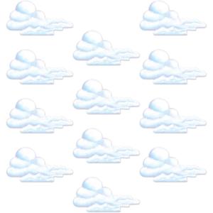 Beistle Cloud Cutout, 29-Inch, 12-Pack White