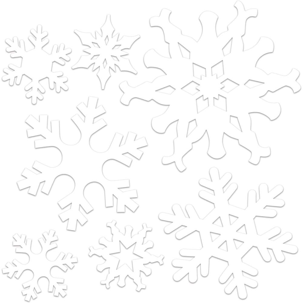 image:imageBeistle Plastic Snowflake Decorations 14Pack White Winter Snow Cutouts for Indoor and Outdoor Use Holiday Window and Wall Decor DIY Icy Wonderland Crafts 4512