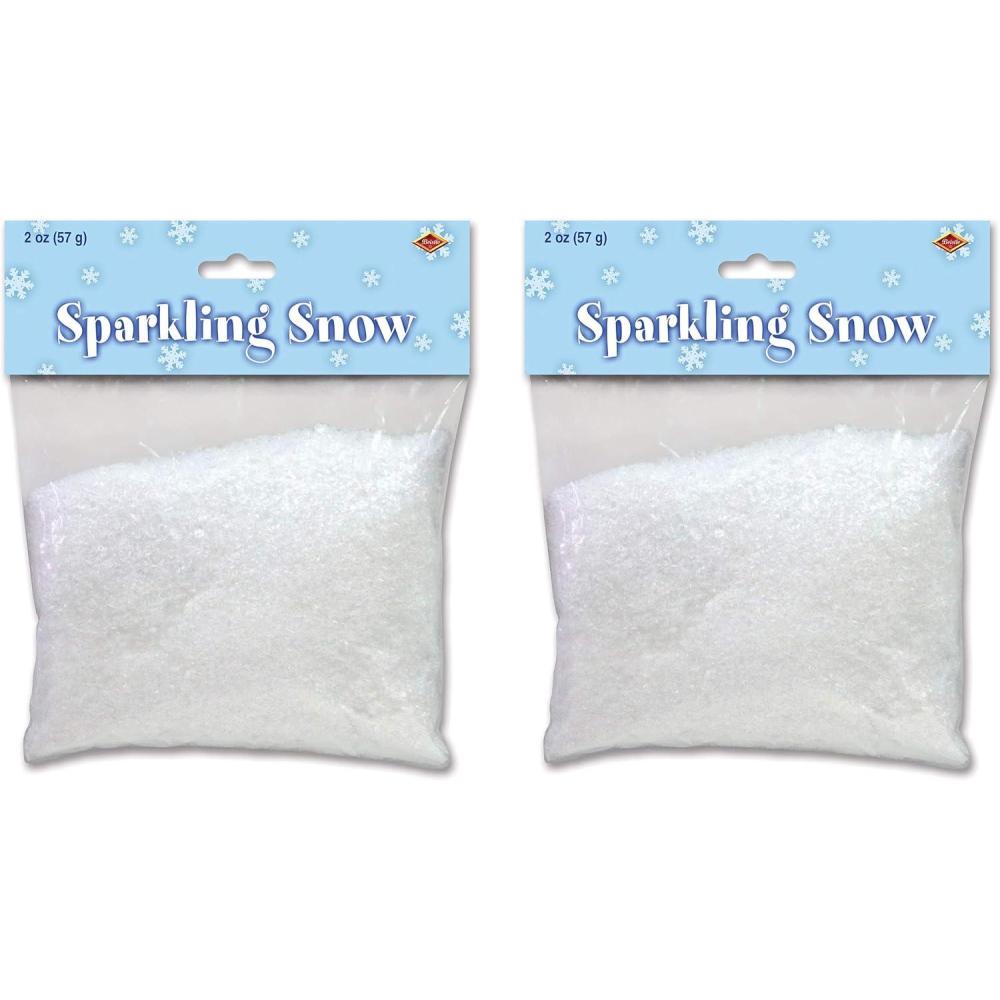 image:imageBeistle Sparkling Fake Artificial Plastic Snow 4 Ounces for Decoration and Crafts Christmas Dcor Winter Party Supplies White
