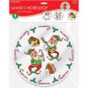 Beistle 4 Piece 13″ Round Plastic Santa’s Workshop Placemats, Winter Theme, Christmas Party Tableware, Made in USA Since 1900