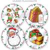 Beistle 4 Piece 13″ Round Plastic Santa’s Workshop Placemats, Winter Theme, Christmas Party Tableware, Made in USA Since 1900