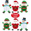 Beistle 6 Piece Festive Holiday Decor – Elf, Santa & Snowman (2 of Each) – 7”- 10.75”- Winter Themed Christmas Party Decorations