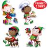 Beistle Elves Cutouts, 8-Count Christmas Decorations 4 Festive Elf Designs Double-Sided for Holiday Parties Winter Wonderland Displays and Classroom Décor, 10.5” – 15.25”