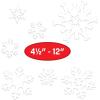 Beistle Plastic Snowflake Decorations 14-Pack White Winter Snow Cutouts for Indoor and Outdoor Use, Holiday Window and Wall Decor, DIY Icy Wonderland Crafts, 4.5″–12″