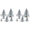 Beistle 3-D Winter Pine Tree Centerpieces in Asst. Sizes, Set of 12 – Christmas Holiday Winter Snow Forest Table Decorations