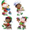 Beistle Elves Cutouts, 8-Count Christmas Decorations 4 Festive Elf Designs Double-Sided for Holiday Parties Winter Wonderland Displays and Classroom Décor, 10.5” – 15.25”