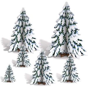 3-D Winter Pine Tree Centerpieces