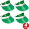 Beistle Clear Green Dealer’s Visors – 4 Pack, Transparent Plastic Sun Visors, Lightweight Headwear for Events, Casino Themed Celebrations & Group Activities, One Size Fits Most Adults