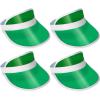 Beistle Clear Green Dealer’s Visors – 4 Pack, Transparent Plastic Sun Visors, Lightweight Headwear for Events, Casino Themed Celebrations & Group Activities, One Size Fits Most Adults