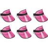Beistle Hot Pink Dealer’s Visors – 6 Pack, Transparent Plastic Sun Visors with Black Band, Lightweight Headwear for Casino Events, Themed Celebrations & Group Activities, One Size Fits Most Adults