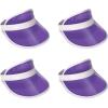 Clear Plastic Dealer’s Visor, Purple/White Pack of 4