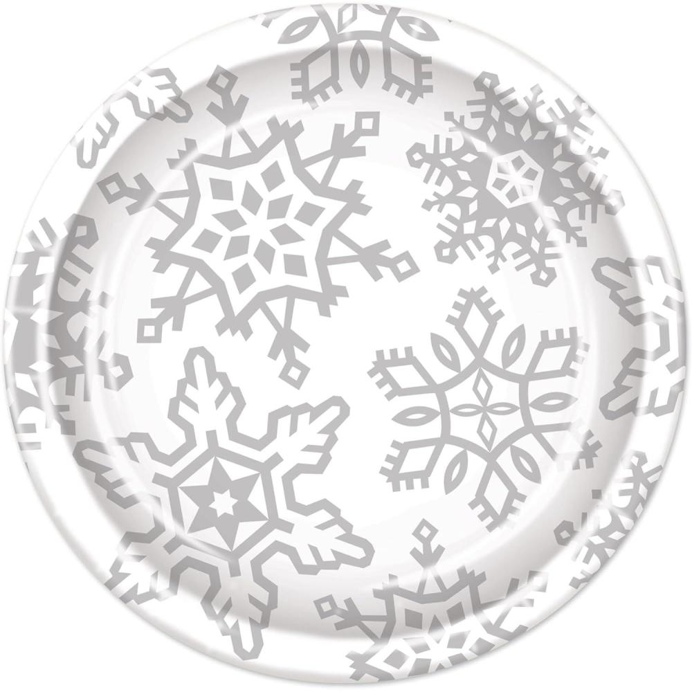 image:imageBeistle 16 Piece 9 Winter Wonderland Snowflake Party Supplies Paper Plates for Christmas Holiday