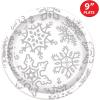 Beistle 16 Piece 9″ Winter Wonderland Snowflake Party Supplies Paper Plates for Christmas Holiday