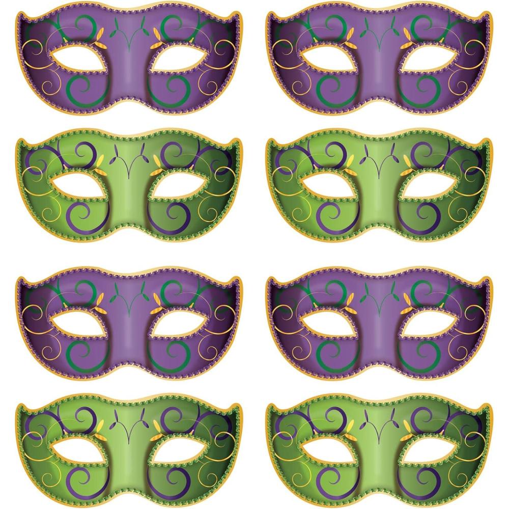 image:imageBeistle 8 Piece Jumbo Mardi Gras Decorations Masquerade Mask Cutouts New Orleans Party Dcor