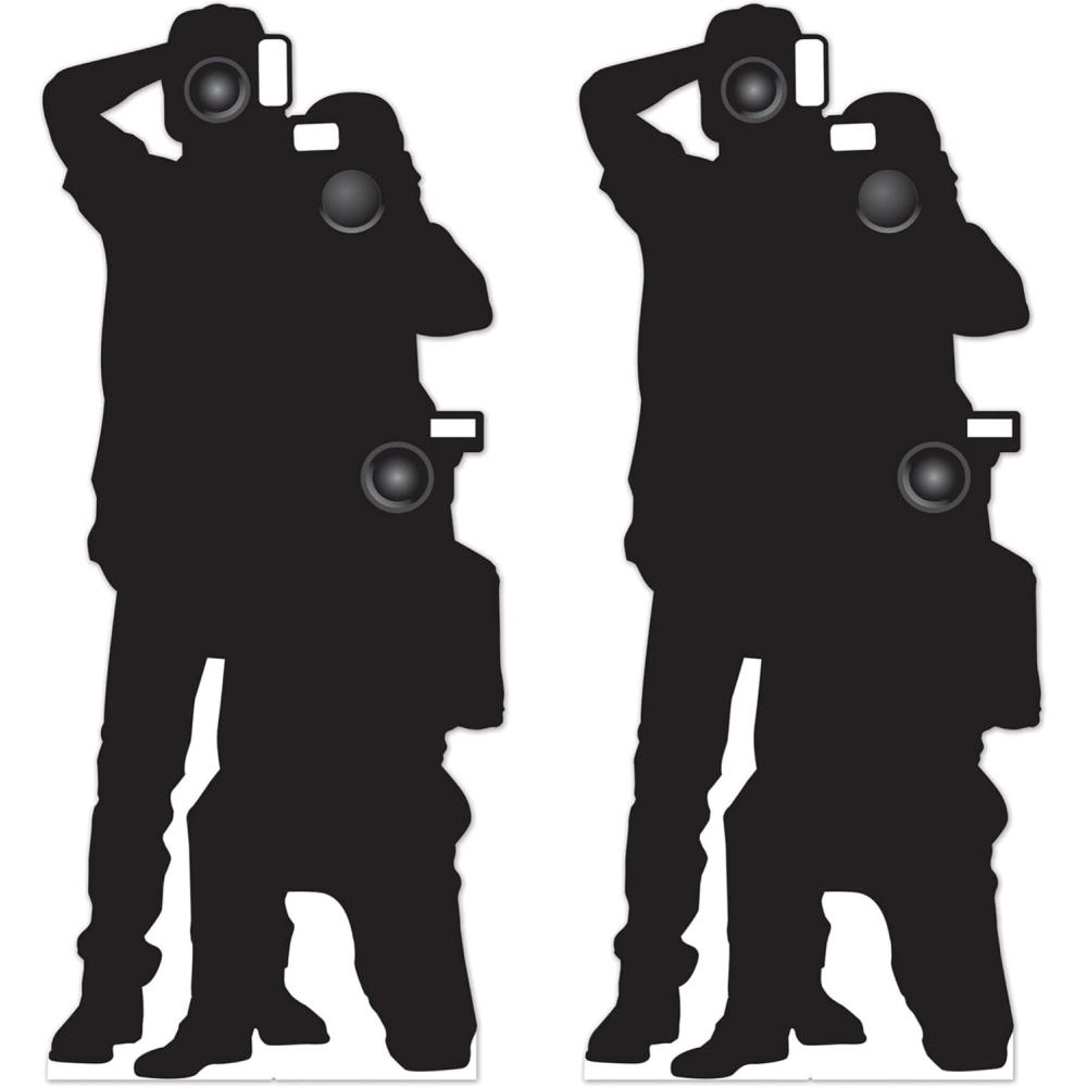 image:imageBeistle Life Size Paparazzi StandUps with Easels 2 Pack Hollywood Theme Party Decorations Photo Booth Props for VIP Awards Night Events Movie Star Galas and RedCarpet Celebrations 6 x 3215