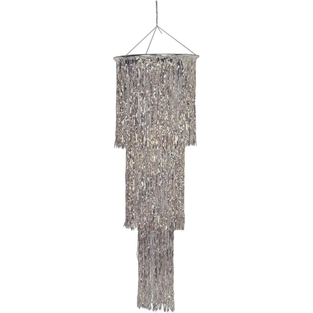 image:imageBeistle Silver New Years Party Decoration Bundle 3Tier Shimmering Foil Chandelier and Happy New Year Tassel Streamer Set Elegant Hanging Dcor for NYE Parties Celebrations Banquets amp Events