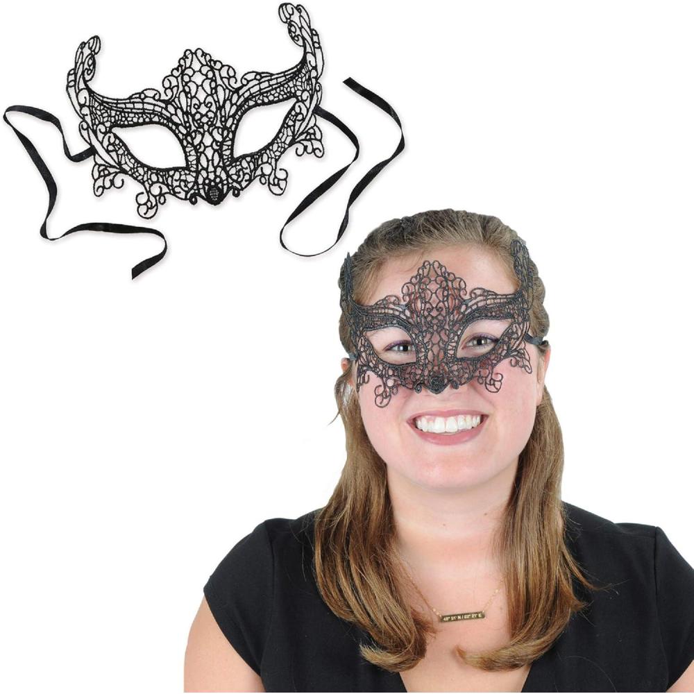 image:imageBlack Laced Mask Costume Add OnBlack