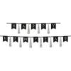 Beistle Silver New Year’s Party Decoration Bundle – 3-Tier Shimmering Foil Chandelier and “Happy New Year” Tassel Streamer Set, Elegant Hanging Décor for NYE Parties, Celebrations, Banquets & Events