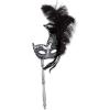 Beistle Halloween Party Feathered Mask with Stick – 12 Pack