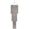 Beistle Silver New Year’s Party Decoration Bundle – 3-Tier Shimmering Foil Chandelier and “Happy New Year” Tassel Streamer Set, Elegant Hanging Décor for NYE Parties, Celebrations, Banquets & Events