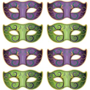 Beistle 8 Piece Jumbo Mardi Gras Decorations Masquerade Mask Cutouts New Orleans Party Décor