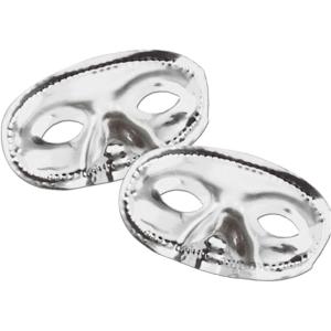 Beistle Halloween Party Metallic Half Mask Silver – 24 Pack