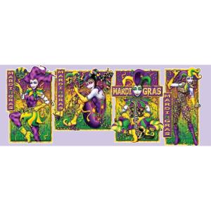 Beistle Mardi Gras Masquerade Mime Cutouts 4/Pkg